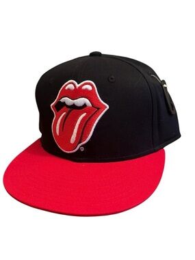 The Rolling Stones Sticky Fingers Snapback Hat Black and Red Cap NEW